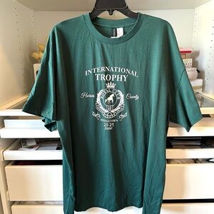 H&M Dark Green Oversized International Trophy Horse Tee